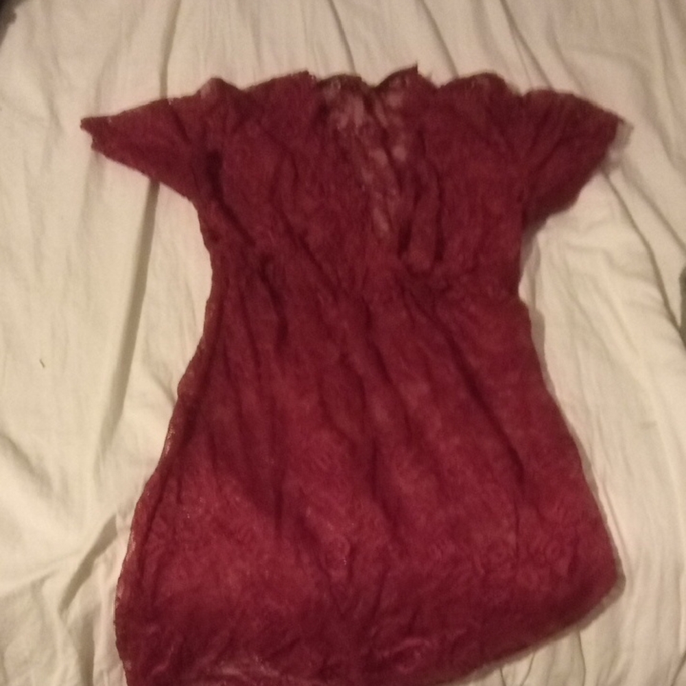 Elegant Lace Women’s Top in Deep Red